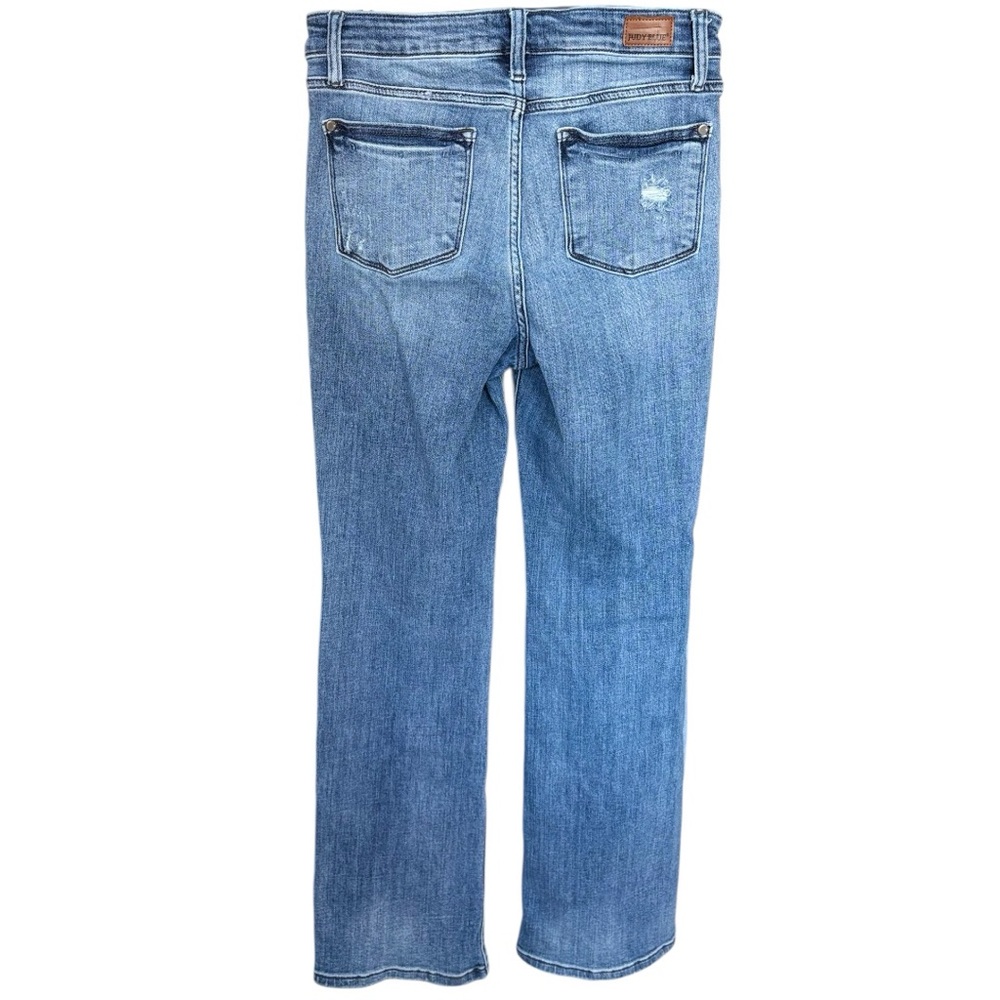 Judy Blue Boot Cut High Rise Distressed Blue Jeans, Women’s Size 7/28 - Picture 2 of 10